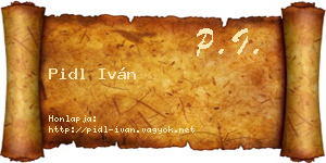 Pidl Iván névjegykártya